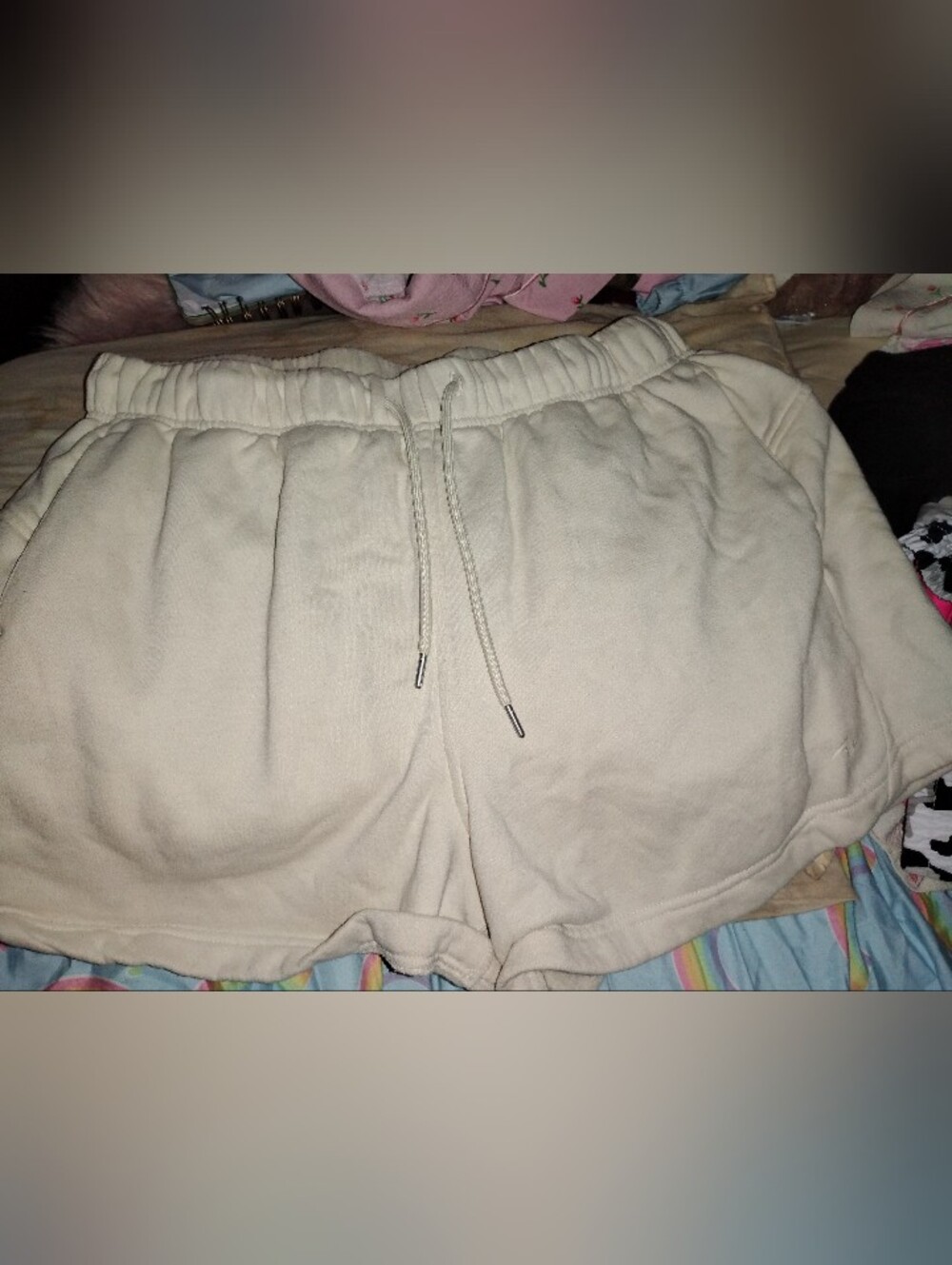 Athletic Works Cream Drawstring Women’s Athletic Shorts